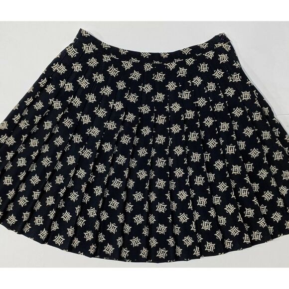 Vintage Express Pleated Mini Skirt 90s Dark Navy Blue Graphic size 9/10 - Picture 8 of 8